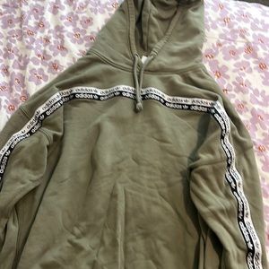 Green adidas hoodie in size large